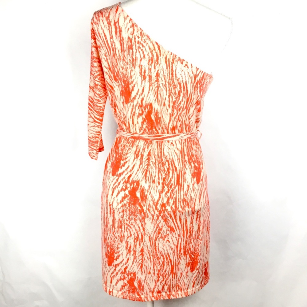 Francesca’s Women’s Orange one shoulder Dress Sz S - Picture 4 of 6